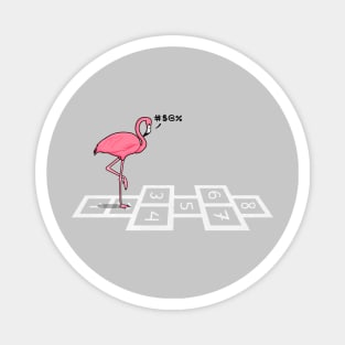 Hopping Flamingo! Life Pun Magnet